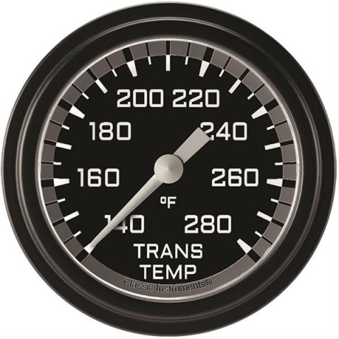 Classic Instruments Auto Cross Gray Series Gauges AX327GBLF Gauge, Series, Transmission Temperature, 2 5/8 in., Low Step Bezel, Analog, Electrical, Each
