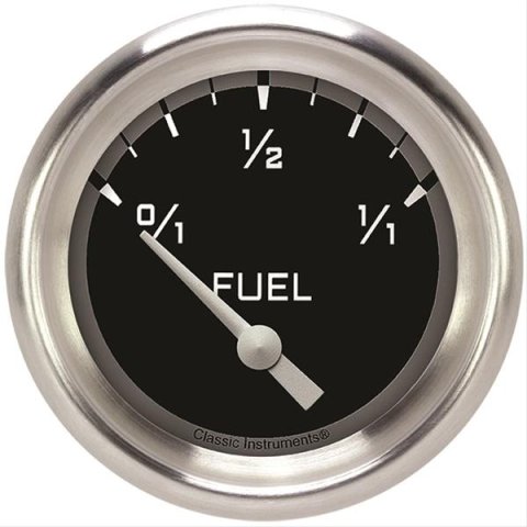 Classic Instruments Auto Cross Gray Series Gauges AX211GAPF Gauge, Series, Performance Bezel, Fuel Level, Empty/Full, 75 Ohms/10 Ohms, 2 5/8 in., Analog, Electrical, Each