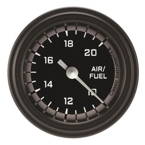Classic Instruments Auto Cross Gray Series Gauges AX194GBLF Gauges, Series, Air/Fuel Ratio - Wideband, 10:1-20:1 Air/Fuel Ratio, Analog, Electrical, 2 1/8 in., Black Face, White Numbers, Each