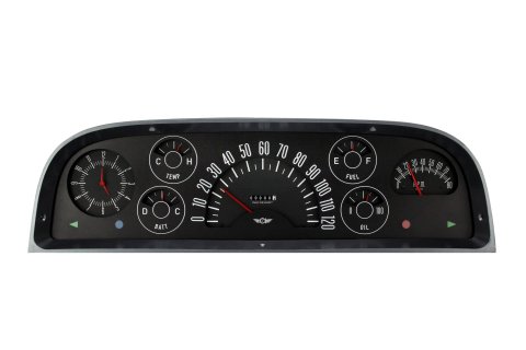 Classic Instruments 1960-63 Chevy Truck Package Gauge Sets CT60B Gauges, Original Styled, Speedometer, Tachometer, Water Temperature, Fuel Level, Black Face, Analog, Chevrolet, Set thumbnail 2