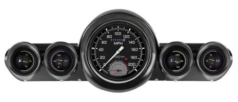 Classic Instruments 1959-60 Chevy Package Gauge Sets CH59AXG65 Kit, AutoCross Gray, Chevy, 1959-1960, Speedometer, Tach, Fuel Level, Oil Pressure, Water Temp, Volt, Stainless Low-Step Bezel, Kit