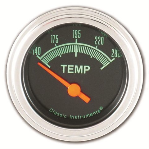 Classic Instruments G-Stock Series Gauges GS26SLF Gauge, G-Stock, Water Temperature, 140-280 Degrees F, 2 1/8 in., Analog, Electrical, Each