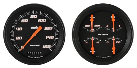 Classic Instruments 1947-53 Chevy Pickup Package Gauge Sets CT47VSB52 Gauges, Velocity, Electronic, Water Temperature, Volt, Oil Pressure, Fuel Level, Speedometer, Chevy, Kit