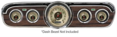 Classic Instruments 1965-66 Mustang Package Gauge Sets MU65AN00 Gauges, All-American Nickel, Speedometer, Water Temperature, Fuel Level, Nickel Face, Analog, Ford, Set