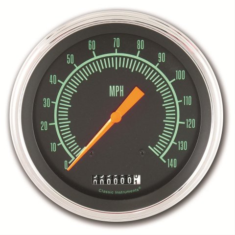 Classic Instruments G-Stock Series Speedometers GS56SLC Speedometer, G-Stock, 4 5/8 in. Diameter, 0-140 mph, Analog, Electrical, Curved Face, Each thumbnail 2