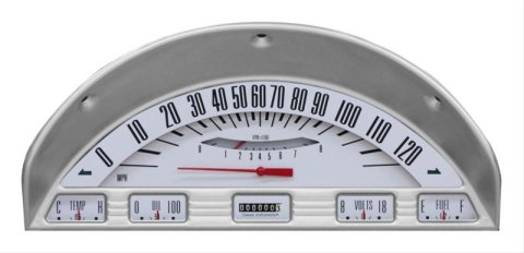 Classic Instruments 1953-55 F-100 Package Gauge Sets FT56WT Gauges, Cluster, Direct-Fit, White Face, Black Numbers, Analog, Ford, Kit