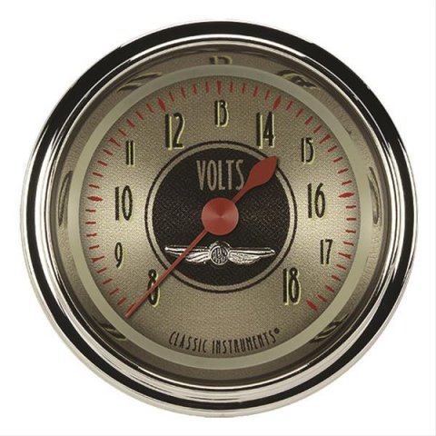 Classic Instruments All-American Nickel Series Gauges AN130SHC Volt Gauge, AMER NKL 2" VOLT FULL SWEEP