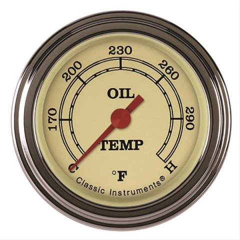 Classic Instruments Vintage Series Gauges VT128SLF Oil temperature gauge, VINTAGE 2" OIL TEMP FULL SWEEP