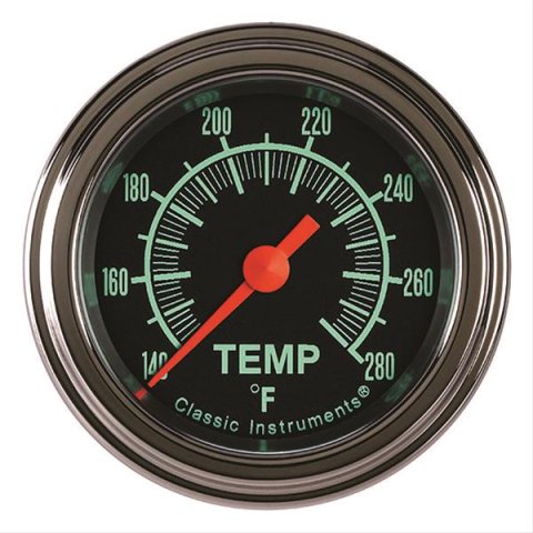Classic Instruments G-Stock Series Gauges GS126SLF-08 Gauge, Series, Water Temperature, 140-280 Degrees F, 2 1/8 in., Analog, Electrical, Each