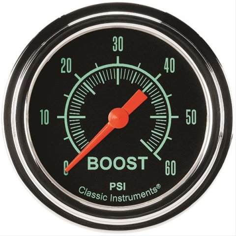 Classic Instruments G-Stock Series Gauges GS343SLF Gauge, Series, Boost Pressure, 0-60 PSI, 2 5/8 in., Analog, Electrical, Each