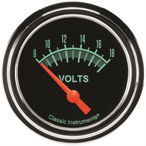 Classic Instruments G-Stock Series Gauges GS230SLF Gauge, Series, Voltmeter, 8-18 V, 2 5/8 in., Analog, Electrical, Each