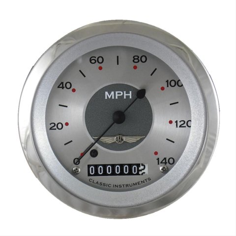 Classic Instruments All-American Series Speedometers AW55SRC Speedometer, All-American, 3 3/8 in. Diameter, 0-140 mph, Analog, Electrical, Curved Face, Each