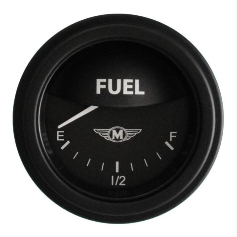 Classic Instruments Moal Bomber Series Gauges MA14BLF Gauge, Series, Fuel Level, Empty-Full, 2 1/8 in., Black Face, Analog, Electrical, Each