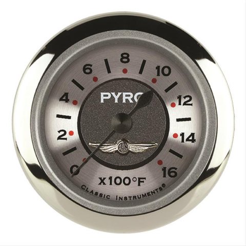 Classic Instruments All-American Series Gauges AW198SRC Gauge, Analog, Series, EGT, 0-1600 Degrees F, 2 1/8 in. Diameter, Silver Face, Full Sweep, Each