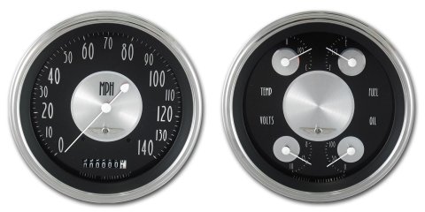 Classic Instruments 1947-53 Chevy Pickup Package Gauge Sets CT47AT52 Gauges, All-American Tradition, Speedometer, Oil Pressure, Fuel Level, Black Face, Analog, Chevy, Kit