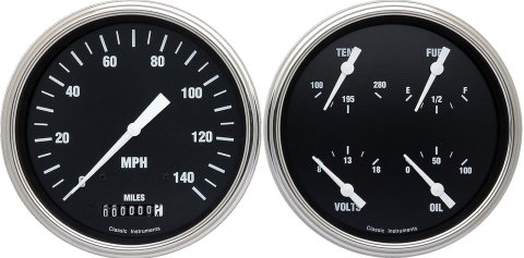 Classic Instruments 1947-53 Chevy Pickup Package Gauge Sets CT47HR52 Gauges, Hot Rod, Electronic, Water Temperature, Volt, Oil Pressure, Fuel Level, Speedometer, Chevy, Kit