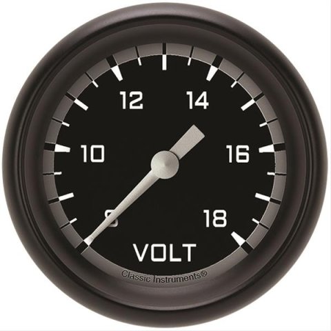 Classic Instruments Auto Cross Gray Series Gauges AX330GBPF Gauge, Series, Voltmeter, 2 5/8 in., 8-18 V, Performance Bezel, Analog, Electrical, Each