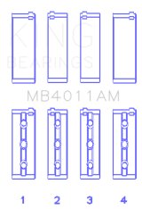 King AM-Series Main Bearings MB4011AM Bearings, 1/2 Groove, Standard Size, Bi Metal, Alecular Alloy, Set of 4 thumbnail 2