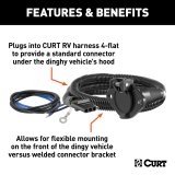 CURT Dinghy Towing Electrical Adapters 58981 Vehicle Harness Adapter, Trailer Connector Kit, Adapter, 4-Way Flat Vehicle to 6-Way Round, Each thumbnail 2