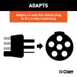 CURT Dinghy Towing Electrical Adapters 58981 Vehicle Harness Adapter, Trailer Connector Kit, Adapter, 4-Way Flat Vehicle to 6-Way Round, Each thumbnail 4