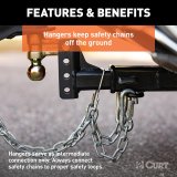 Curt Manufacturing Trailer Safety Chains and Cables 45807 Hitch Chain, Chain Holder Bracket (2" Shank) thumbnail 2