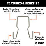 Curt Manufacturing Trailer Safety Chains and Cables 45807 Hitch Chain, Chain Holder Bracket (2" Shank) thumbnail 4