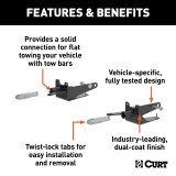 CURT Custom Tow Bar Base Plates for 2016-2018 1500, 2019-2024 1500 CLASSIC - 70121 Adapter Bracket, Plate, Steel, Black Powdercoated, RAM, Kit thumbnail 3