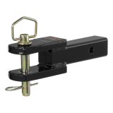 CURT Clevis Pin Ball Mounts 45821 Receiver Hitch Mount, Steel, Black Powdercoated, 2 in. Square, .750 in. Hole, Hitch Pin/Clip, Each thumbnail 1