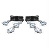 CURT Safety Cables 80136 Cable, Steel, Self Coiling, Black Nylon Coated, 42 in. Long, 3,500 lbs., Pair thumbnail 1