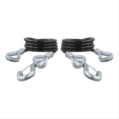 CURT Safety Cables 80136 Cable, Steel, Self Coiling, Black Nylon Coated, 42 in. Long, 3,500 lbs., Pair