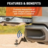 CURT Protective Multipro/Mutli-Flex Tailgate Sensors with Hitch Cap 58266 Receiver Covers, MultiPro / Multi-Flex Sensor, 2.5 in. x 2.5 in., Plastic, Black, Chevrolet, GMC, Each thumbnail 2