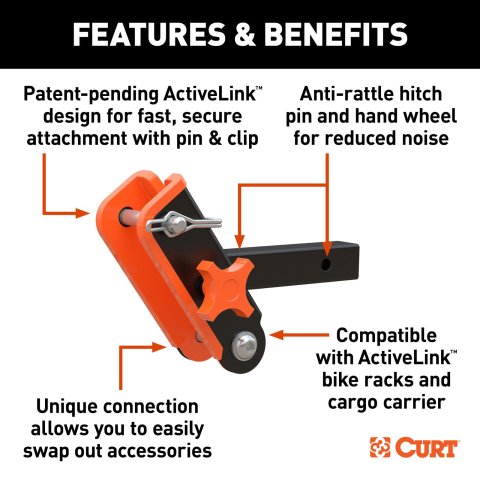 Curt Manufacturing Receiver Hitch Ball Mounts 18401 CURT ActiveLink 1-1/4" Shank thumbnail 3