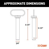 CURT Clevis Pins 45809 Pin, 3/4 in., 4.125 in. Long, Handle and Clip, Each thumbnail 2