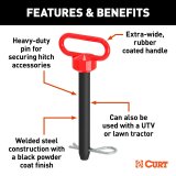 CURT Clevis Pins 45809 Pin, 3/4 in., 4.125 in. Long, Handle and Clip, Each thumbnail 3