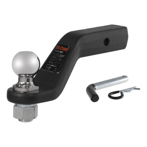 CURT Ready-Tow Ball Mounts 45332 Receiver Hitch Mount, Steel, Carbide, 2 in. Square, 4 in. Drop, 8.25 in. Length, 2 5/16 in. Ball, Each thumbnail 1