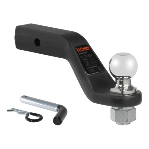 CURT Ready-Tow Ball Mounts 45332 Receiver Hitch Mount, Steel, Carbide, 2 in. Square, 4 in. Drop, 8.25 in. Length, 2 5/16 in. Ball, Each thumbnail 2
