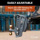 Curt Manufacturing Receiver Hitch Ball Mounts 45953 Trailer Mount, Replacement Rebellion XD Dual Ball, 2" & 2-5/16", Up to 20K thumbnail 2