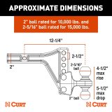 Curt Manufacturing Receiver Hitches 45935 Adjustable Hitch thumbnail 2