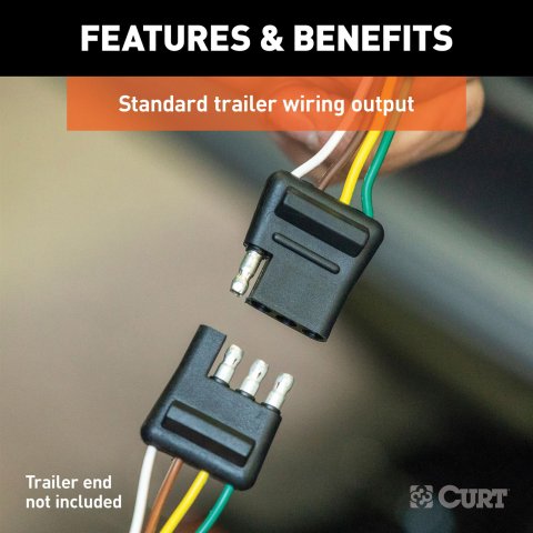 CURT Custom Wiring Connector Harnesses for 2022-2023 BOLT EUV - 56521 Trailer Wire Connector, T-Connector, 4-Way Flat, Chevrolet, Each thumbnail 6