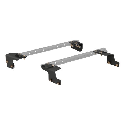 CURT Custom Fifth Wheel Bracket Kits for 2007-2021 TUNDRA - 16468 Brackets, Steel, Gloss Black, Toyota, Set