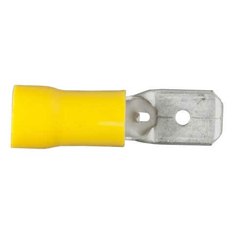 CURT Insulated Quick-Connectors 59433 Wiring Connectors, Quick Connectors, Male Type, Spade Style, 10 To 12-gauge, Yellow, Set of 100