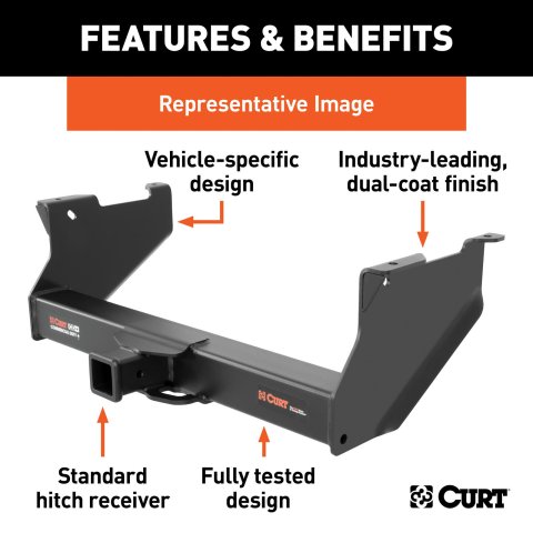Curt Manufacturing - Receiver Hitches for 2020-2025 F-350 SUPER DUTY 15804 Trailer Hitch, Commercial Duty Class 5 Trailer Hitch with 2-1/2" thumbnail 4