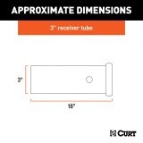 CURT Trailer Hitch Receiver Tubing 49515 Tube, Steel, Natural, 18 in. Length, for 3 in. Size, Each thumbnail 2