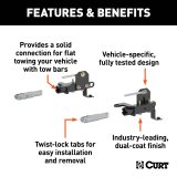 CURT Custom Tow Bar Base Plates for 2019-2023 RANGER - 70127 Adapter Bracket, Plate, Steel, Black Powdercoated, Ford, Kit thumbnail 6