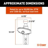 CURT Rockerball Cushioned Hitch Trailer Balls 60654 Ball, Gooseneck Rockerball, Steel, Chome Ball, 2 5/16 in. Ball, 30,000 lbs., Each thumbnail 3