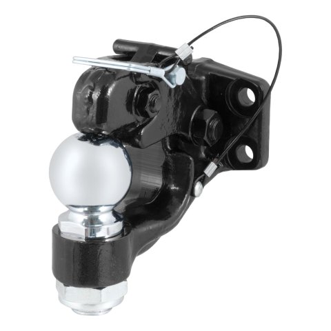 CURT Combination Ball/Pintle Hooks 48200 Pintle Hitch, Ball and Pintle Hook, Plate Mount, 16,000 lbs. GTW, 2 5/16 in. Hitch Ball Diameter, Each