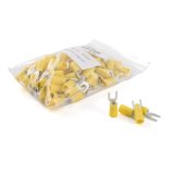 CURT Spade Terminals 59631 Wiring Connectors, Terminals, #10 Stud Style, 10 To 12-gauge, Yellow, Set of 100 thumbnail 1