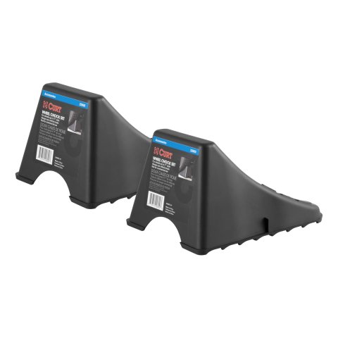 CURT Wheel Chocks 22800 Chocks, Polymer, Black, 6.00 in. Width, 8.00 in. Length, 4.50 in. Height, Pair