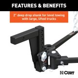 CURT Trunnion Bar Weight Distribution Hitches 17352 Hitch, Deep Drop Hitch, 10,000 lbs, 30 5/8 in. Bars, Kit thumbnail 6