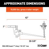 CURT Trunnion Bar Weight Distribution Hitches 17352 Hitch, Deep Drop Hitch, 10,000 lbs, 30 5/8 in. Bars, Kit thumbnail 7